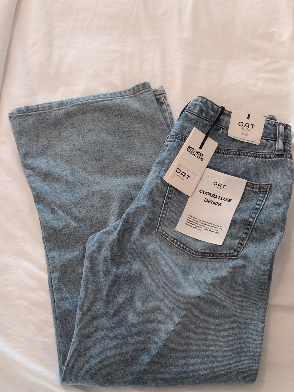 BNWT Oat New York Mid Rise Wide Leg Womens Jeans Size 10